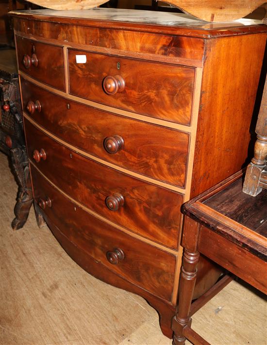 Victorian mahogany bow front chest